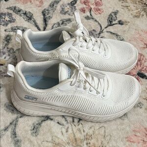Skechers White Knit Sneakers